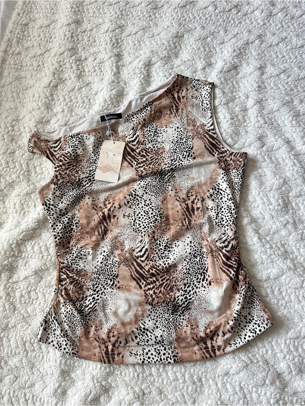 Brown Animal Print Sleeveless Top